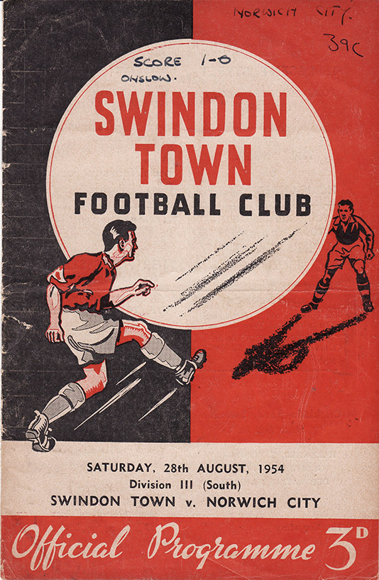 <b>Saturday, August 28, 1954</b><br />vs. Norwich City (Home)